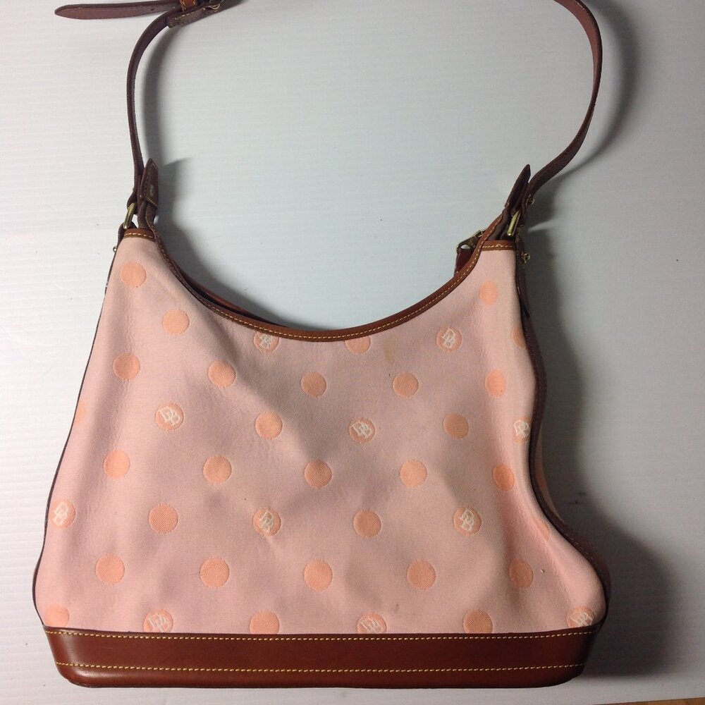 Vintage Dooney & Bourke Shoulder Monogram Pink Handbag